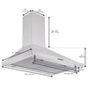 Ancona Convertible 30" Vintage Style Wall Pyramid Range Hood, Stainless Steel