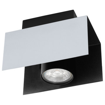 Eglo 97394A Viserba 1 Light 4"W LED Semi-Flush Square Ceiling - Aluminum /
