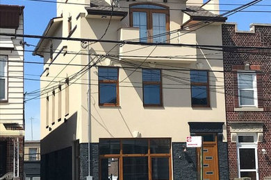 Example of a transitional exterior home design in New York