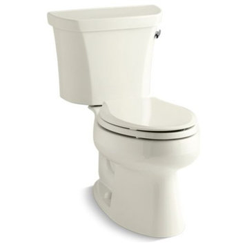 Kohler Wellworth 2-Piece Elongated 1.28 GPF Toilet w/ Right-Hand Lever, Biscuit