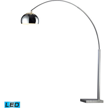 Penbrook Arc Floor Lamp - Silver Plating,White, LED