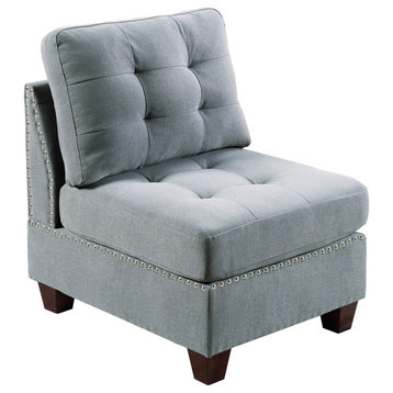 Modular Armless Chair, Gray