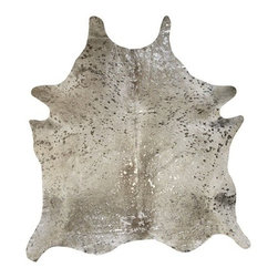 Devore Metallic Silver Gray Cowhide - Rugs