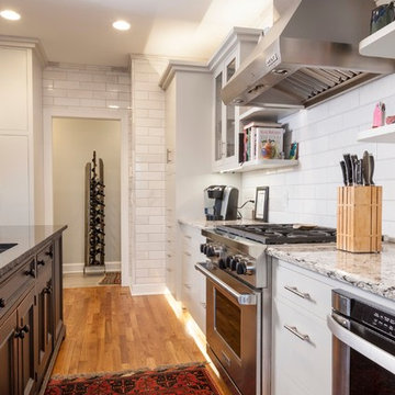 Ohio upscale White Kitchen with Black Island