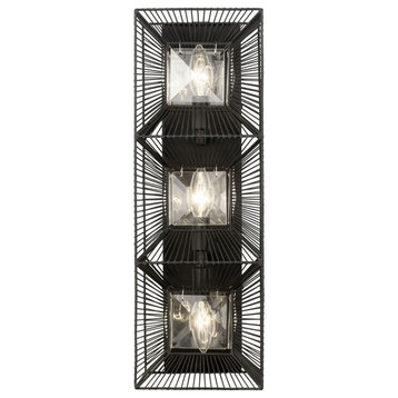 Arcade Three Light Wall Sconce in Carbon