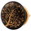 Set of Four Gold and Black Ceramic Knobs