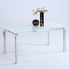 Pop-Up Extension Starphire Glass Dining Table - Starphire Glass, Stainless Steel
