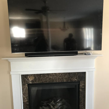 65" tv mount over fireplace with surround sound