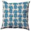 16" x 16" Pineapple Stripes Decorative Throw Pillow, Autumn Blue