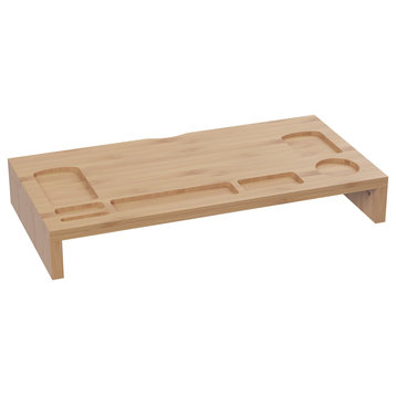 Lavish Home Bamboo Monitor Stand and Office Desk Organizer