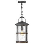 HInkley - Hinkley Lakehouse Medium Hanging Lantern, Aged Zinc - The look is relaxed, but the components of Lakehouse are quietly satisfying. Lakehouse features a distressed, Aged Zinc with Driftwood Gray and Black finish accompanied by clear seedy glass. Cast aluminum construction ensures Lakehouse will withstand for years. Blissfully simple, yet all the details are memorable.