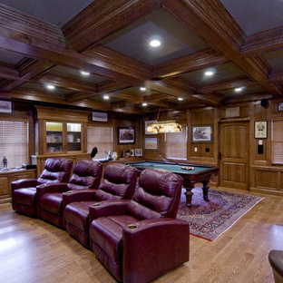 Inspiration for a transitional home theater remodel in Wilmington