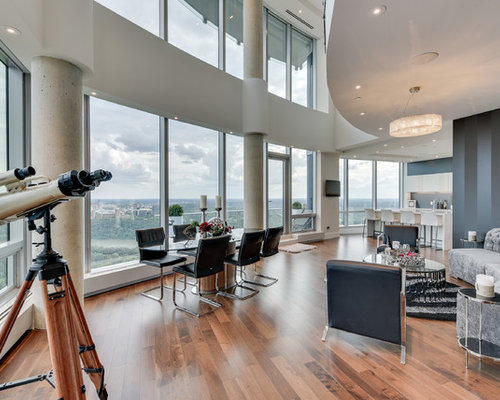 Wohnzimmer mit Kaminsims aus Backstein und Hausbar Ideen, Design