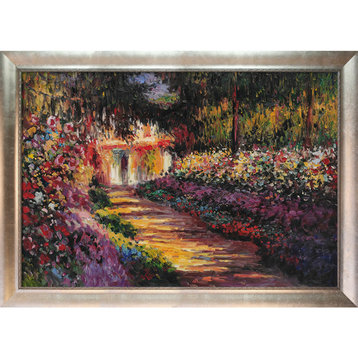 La Pastiche Pathway in Monet's Garden at Giverny with Swirl Lip Frame, 29" x 41"