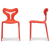 Baxton Studio Yari Red Stackable Modern Dining Chair (Set of 2)