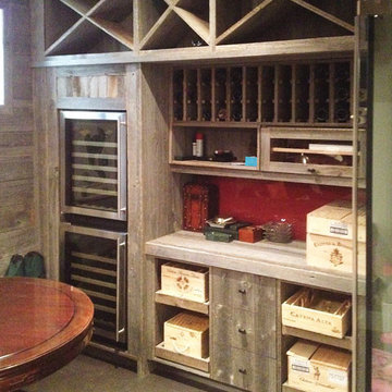 Reclaimed Barn Wood Wine Cellar