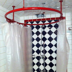 Circular Shower Rod - Bright Red color - Shower Curtain Rods