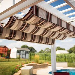 Poolside Pergola with Retractable Shade Canopy/Awning - Pergolas