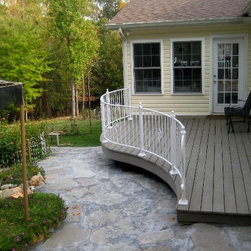 r032 Custom Curved Iron Railings in white - Home Fencing And Gates