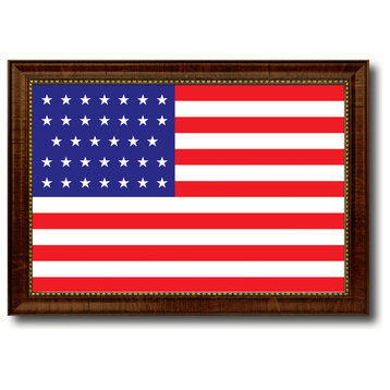 Revolutionary War 34 Stars Military Flag Canvas Print, 15" x 21"