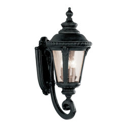 Trans Globe Lighting - 3 Light Coach Lantern, Black - Outdoor Wall Lights And Sconces