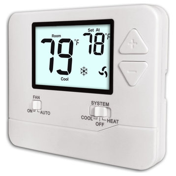 Non-Programmable Thermostats for Home 1 Heat/ 1 Cool, with 4.5 sq. Inch Display, White Backlight
