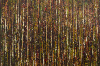 Modern Abstract Painting Acrylic on Canvas Brown Tones - Deep in the Woods