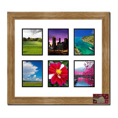 Medium Oak 6 Opening, 4x6 Picture Frame