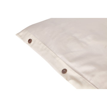 Sleep & Beyond 100% Organic Cotton Duvet Cover, Full/Queen 92x92", Ivory