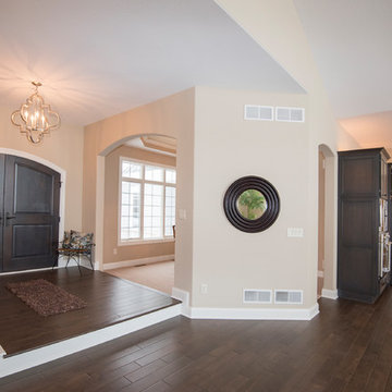 Unique foyer with raised step