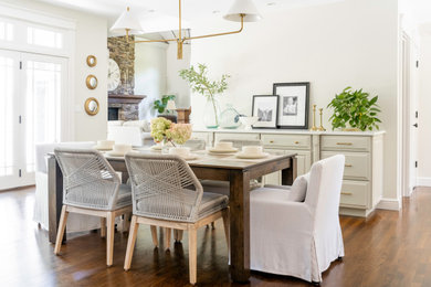 Example of a transitional dining room design in Providence