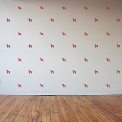 Scandinavian Dala Horse Pattern - Wall Decals