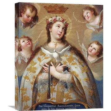 "Coronation of The Virgin" Stretched Canvas Giclee by Jose De Paez, 18"x22"