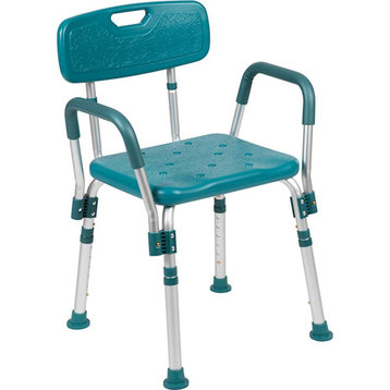 Flash Hercules Shower Chair/Quick Release Back/Arms, Teal