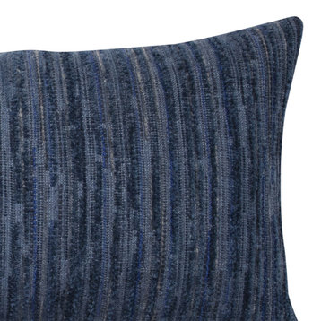 Luxe Stripe Indigo Indoor/Outdoor Performance Pillow, 12"x20"