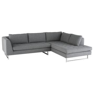Janis Shale Grey Fabric Sectional Sofa, HGSC269