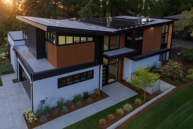 Example of a minimalist exterior home design in Seattle