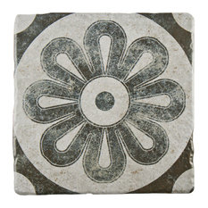 SomerTile Costa Cendra Decor Encaustic Ceramic Floor and Wall Tile, Zinnia