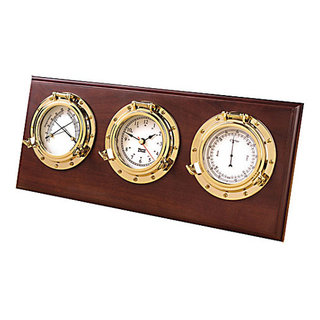 24 Porthole Ship Wheel Clock