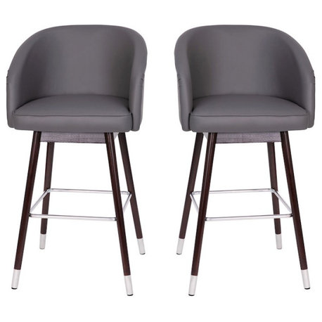 Flash Furniture Margo Barstool, Pack of 2, Gray, 2-AY-1928-30-GY-GG