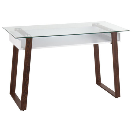 Duke Desk, Walnut Metal/White Wood