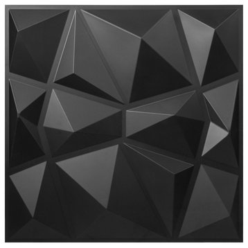 VEVOR 3D Wall Panels 13 Pack Wall Planks Panels for Interior Wall, Black Diamond Pattern