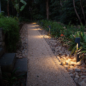 Santa Barbara Mission Residence - Gravel Pathway at Dusk