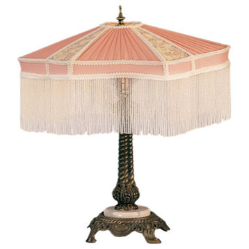 Meyda Lighting 49469 22"H Fabric & Fringe Persian Table Lamp
