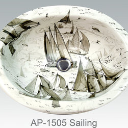 Hand Painted Drop-in Sinks by Atlantis Porcelain Art - Products