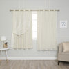 Tulle Overlay Star Cut Out Blackout Curtains, Biscuit, 52" W X 63" L