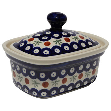 Polish Pottery Butter Tub, Pattern Number: 41