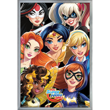 DC Super Hero Girls Group Poster, Silver Framed Version