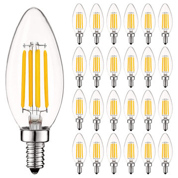 Luxrite Vintage Candle LED Bulb 550lm Cool White 5W E12 24 Pack