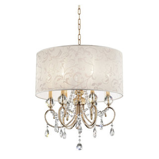24.5" Aurora Barocco Shade Crystal Gold Ceiling Lamp - Traditional -  Pendant Lighting - by Virventures | Houzz